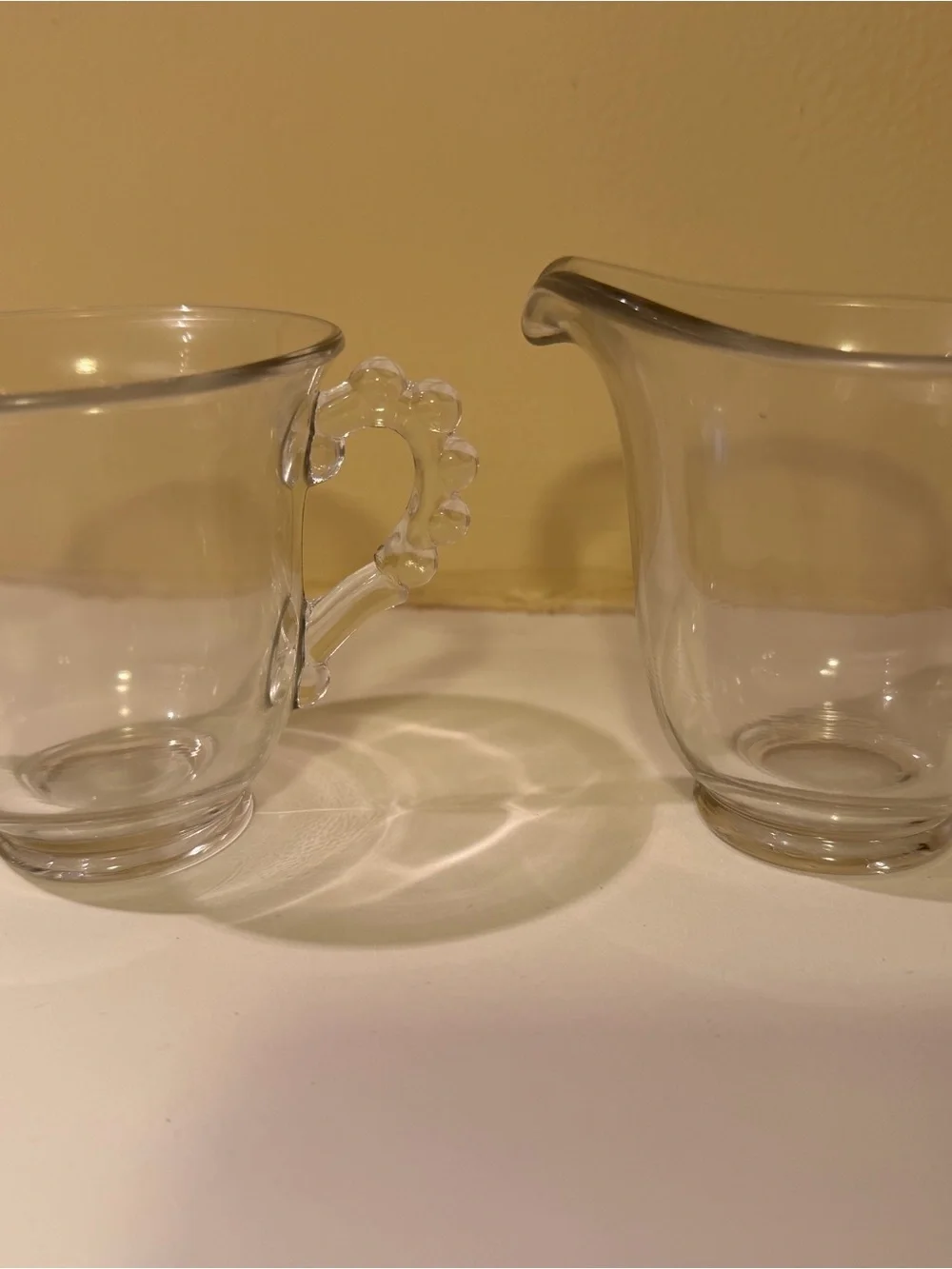 Clear Glass Creamer and Sugar Set - Elegant Transparent Serveware